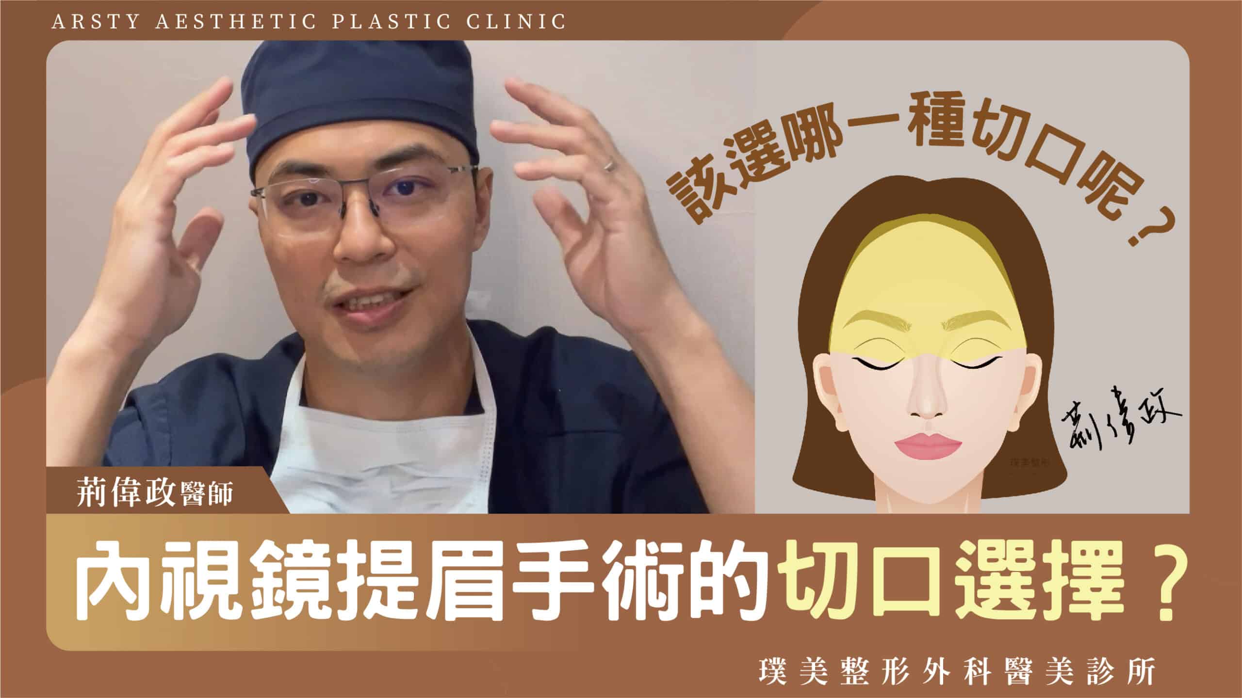 Arsty Clinic影片_荊偉政醫師封面2024_內視鏡提眉手術的切口選擇-scaled-1